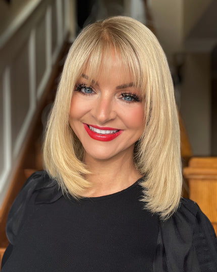 Human Hair Topper with Bangs | Hair Piece for Thinning Hair