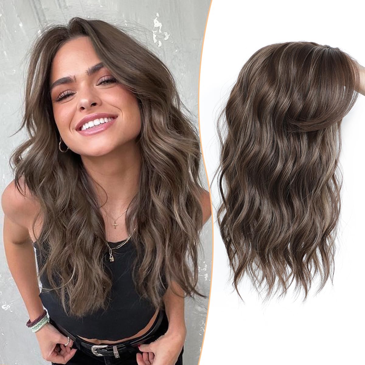 ⚡⚡ Final Hours –⚡2026 New Lightweight & Breathable Wavy Hair Topper
