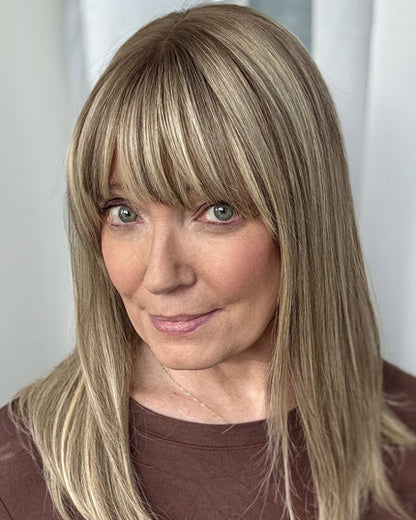 Human Hair Topper with Bangs | Hair Piece for Thinning Hair