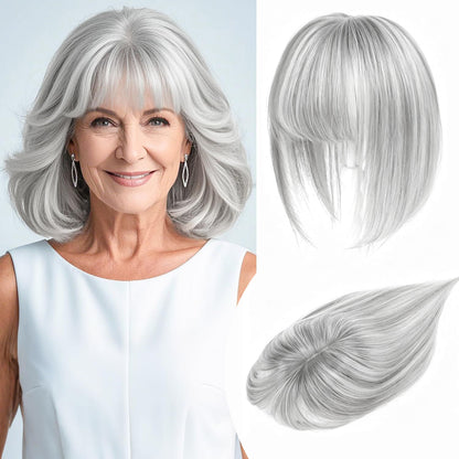 🔥🔥Human Hair Topper with Bangs🔥🔥 | Hair Piece for Thinning Hair
